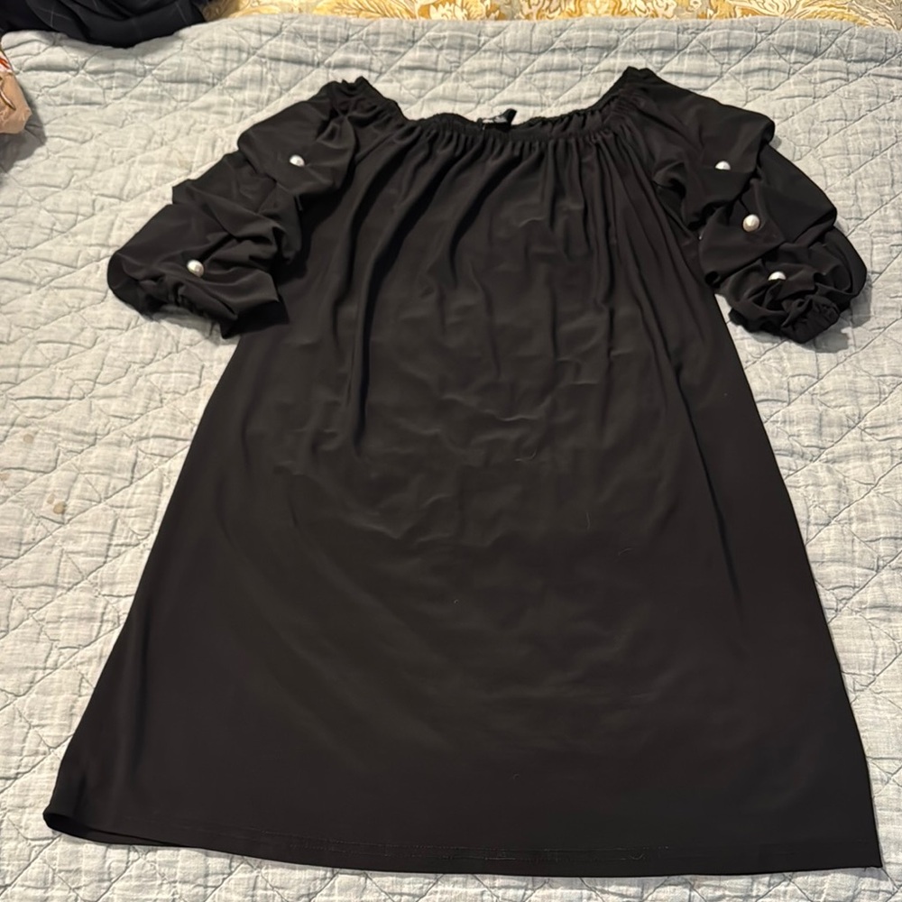 MSK Black Off-Shoulder Dress